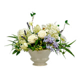 White Mix Floral in Round Pot 16"