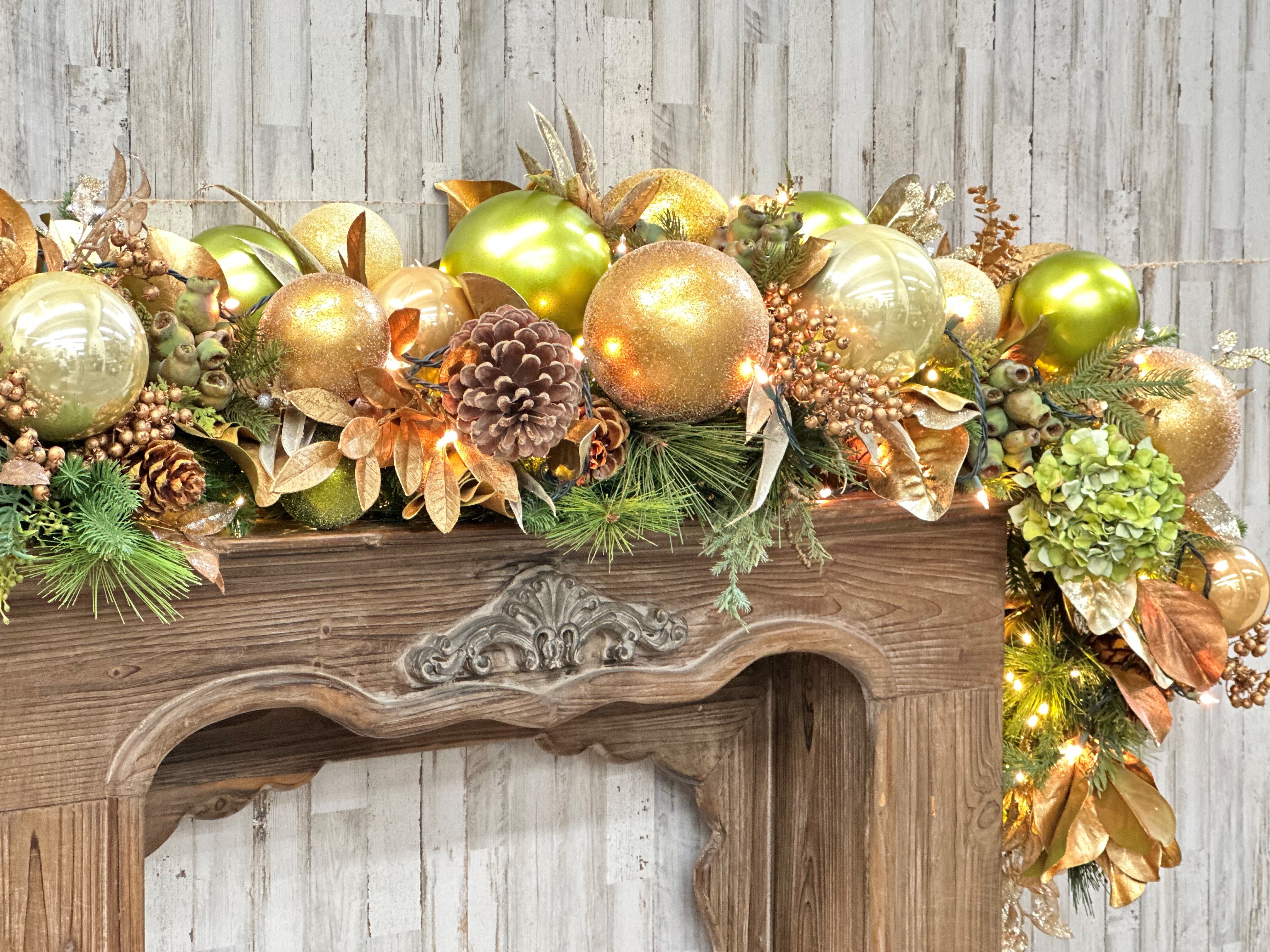 Gold Christmas Tree Garland, Mantel Garland