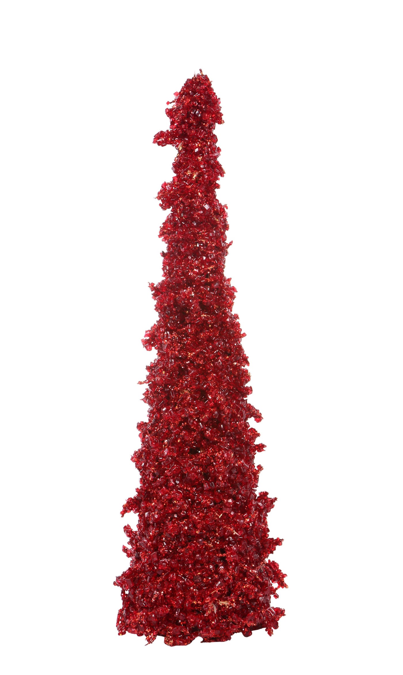 red Christmas cone holiday decor