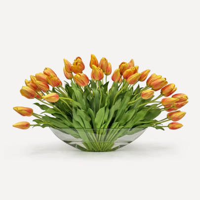 Orange floral arrangements