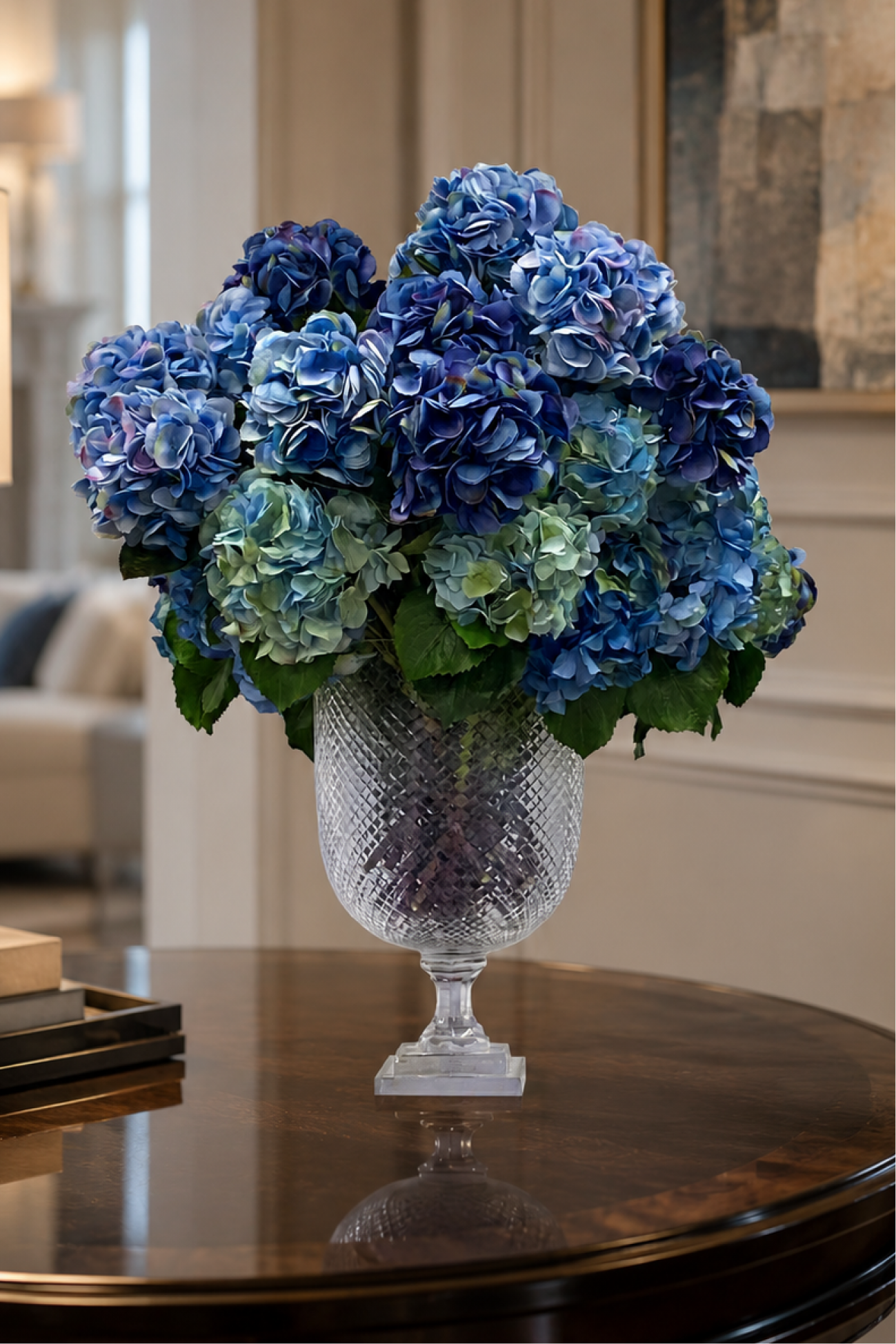 Diamond cut glass vase collection
