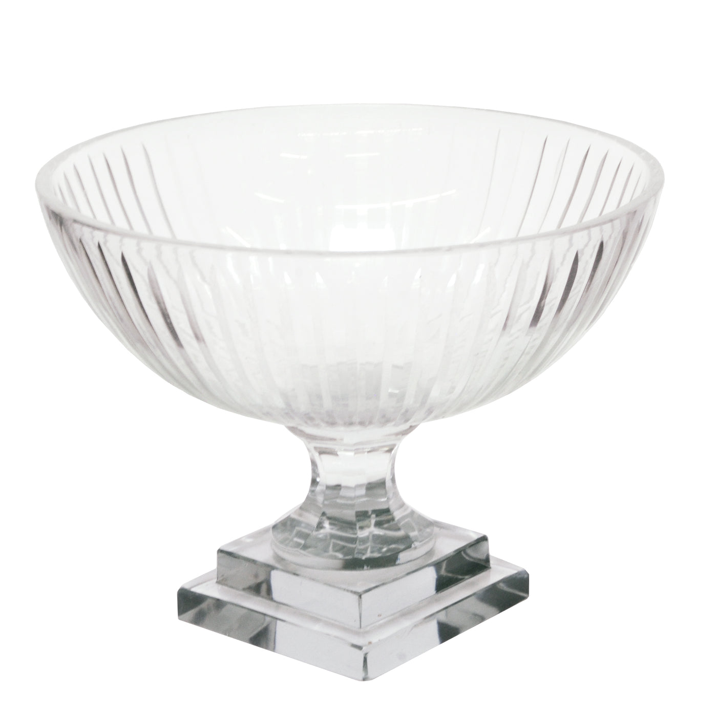 Stripe Cut Bowl Vase 8"
