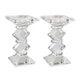luxury crystal glass candlestick holders for 3-inch candles