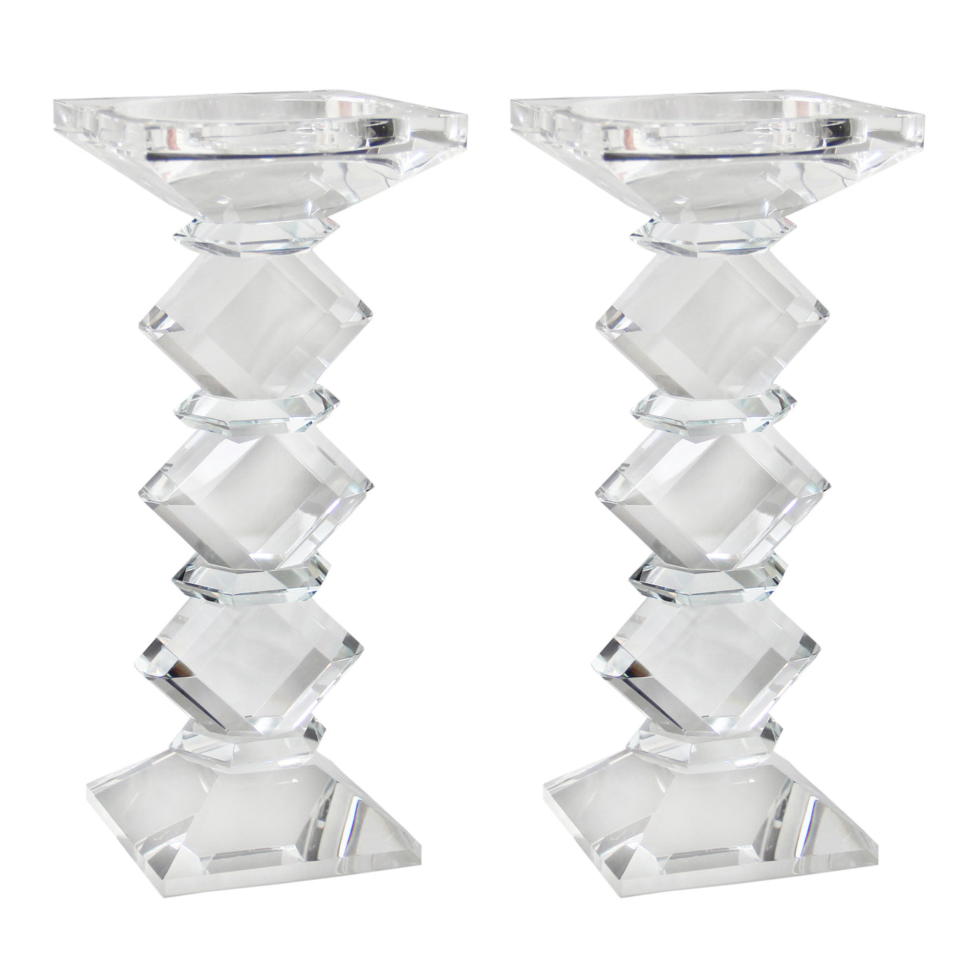 luxury crystal glass candlestick holders