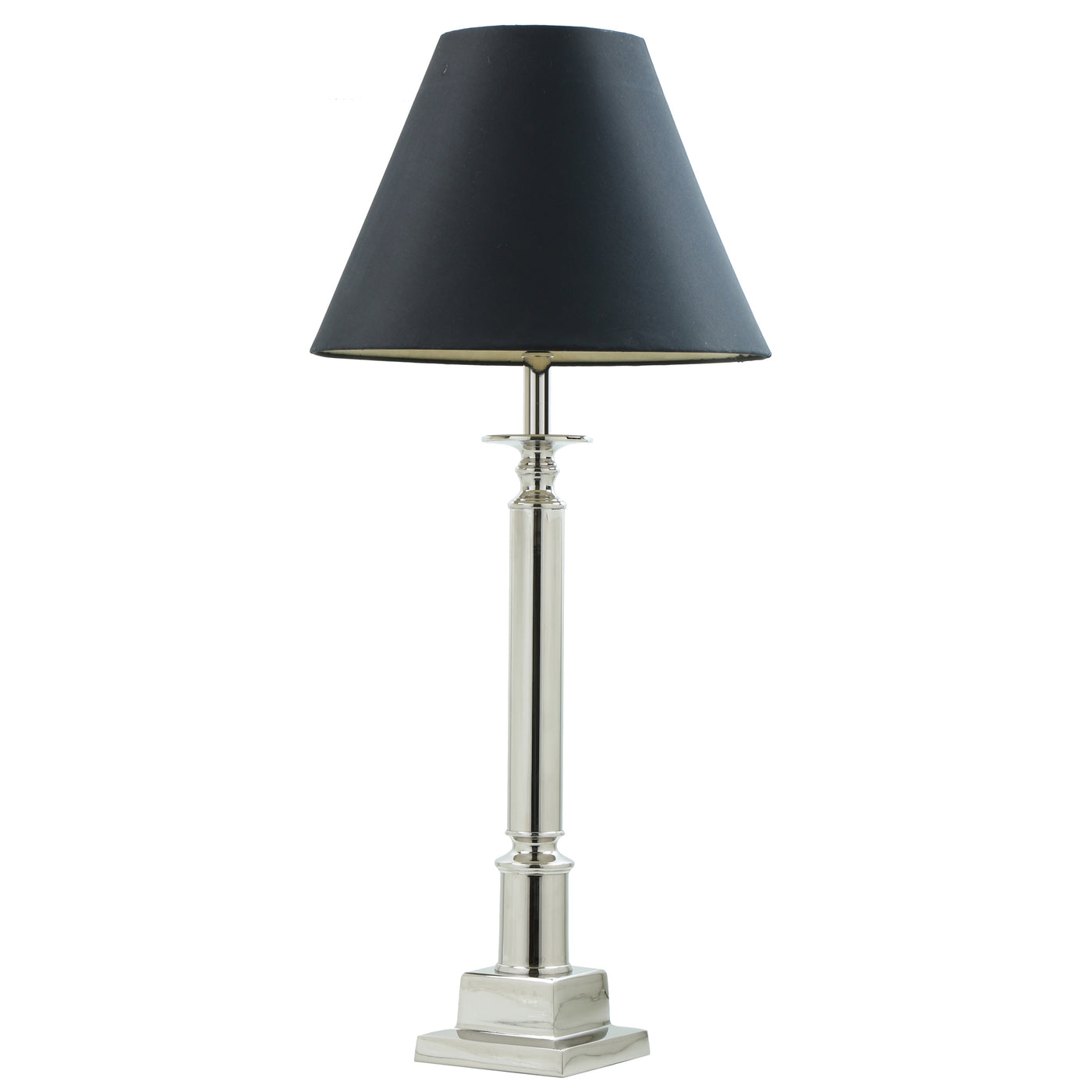 TABLE LAMP WITH BLACK SHADE 25"
