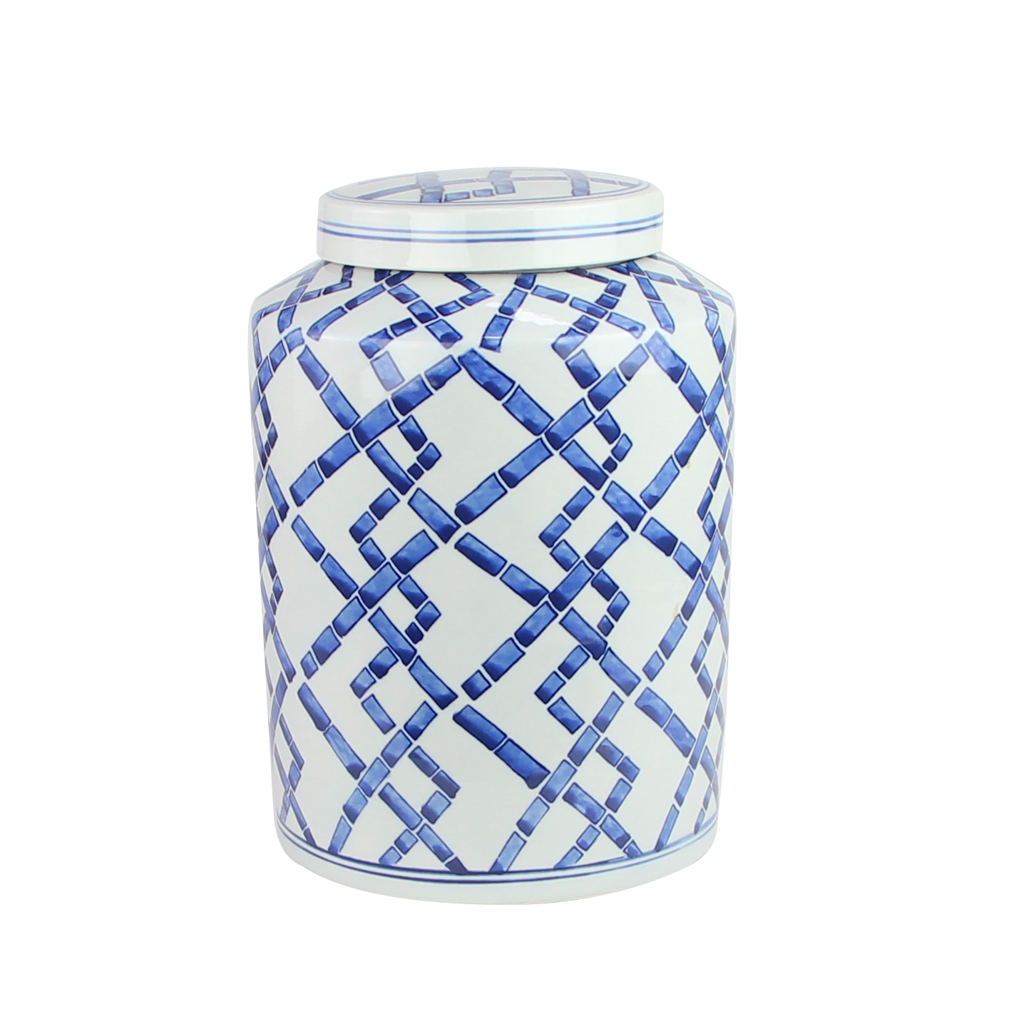 Blue and White Ceramic Jar 13" Winward Home