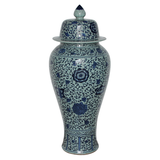 Blue and White Ceramic Jar 39"