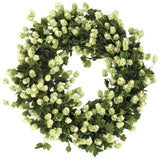 Large faux hop wreath with lush green botanical foliage