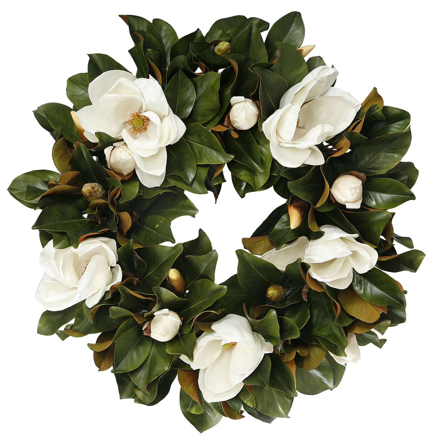 high-end luxury faux magnolia wreath