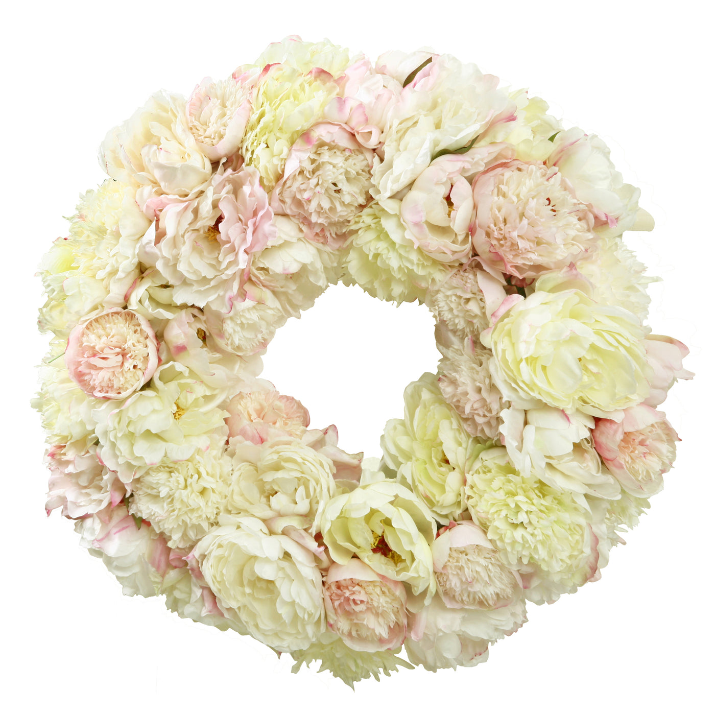 luxury faux peony wreath in cream color