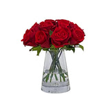 Red Roses in Angle Vase 12"
