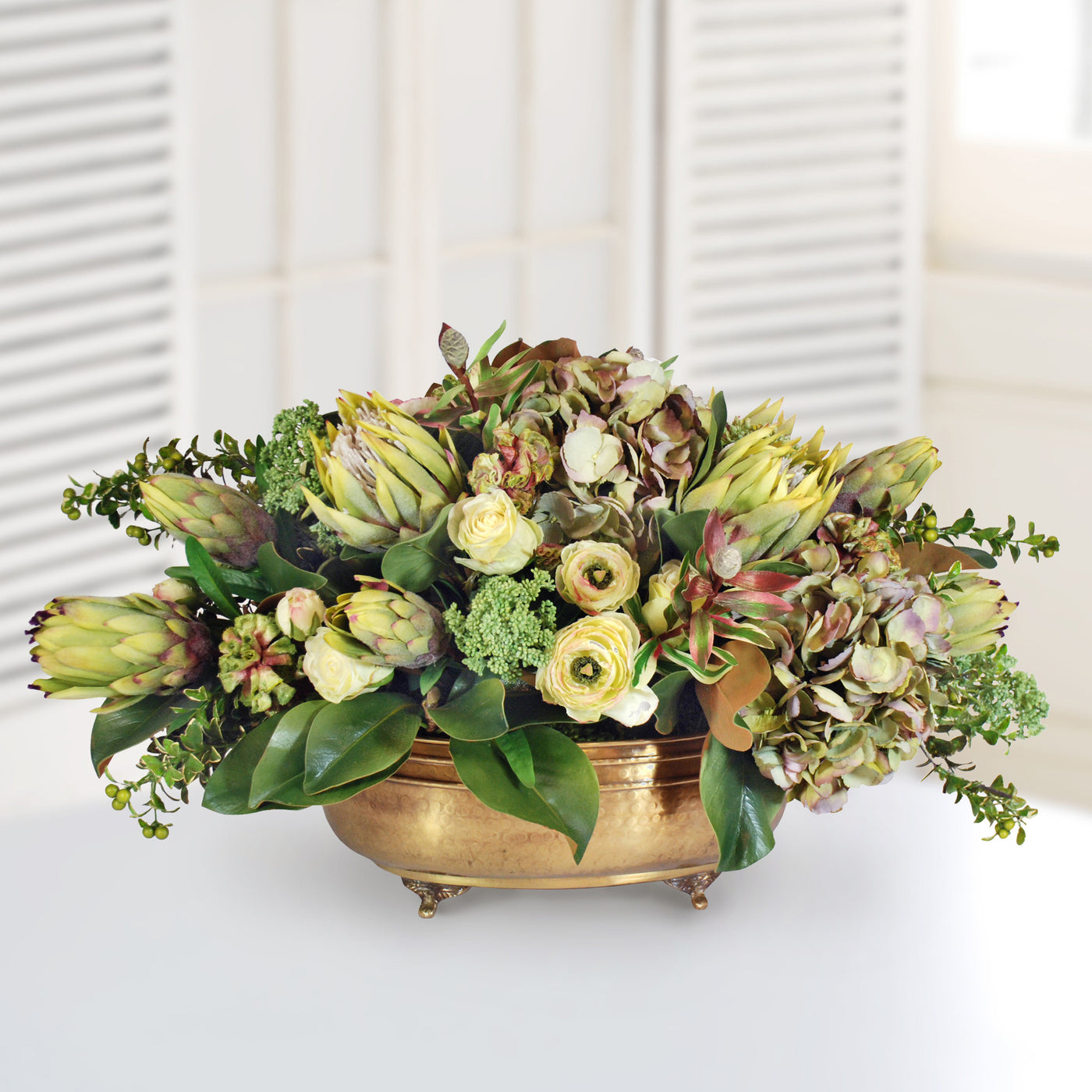 ANGELICA AND RANUNCULUS MIX (WHD065.GR) - Winward Home faux floral arrangements