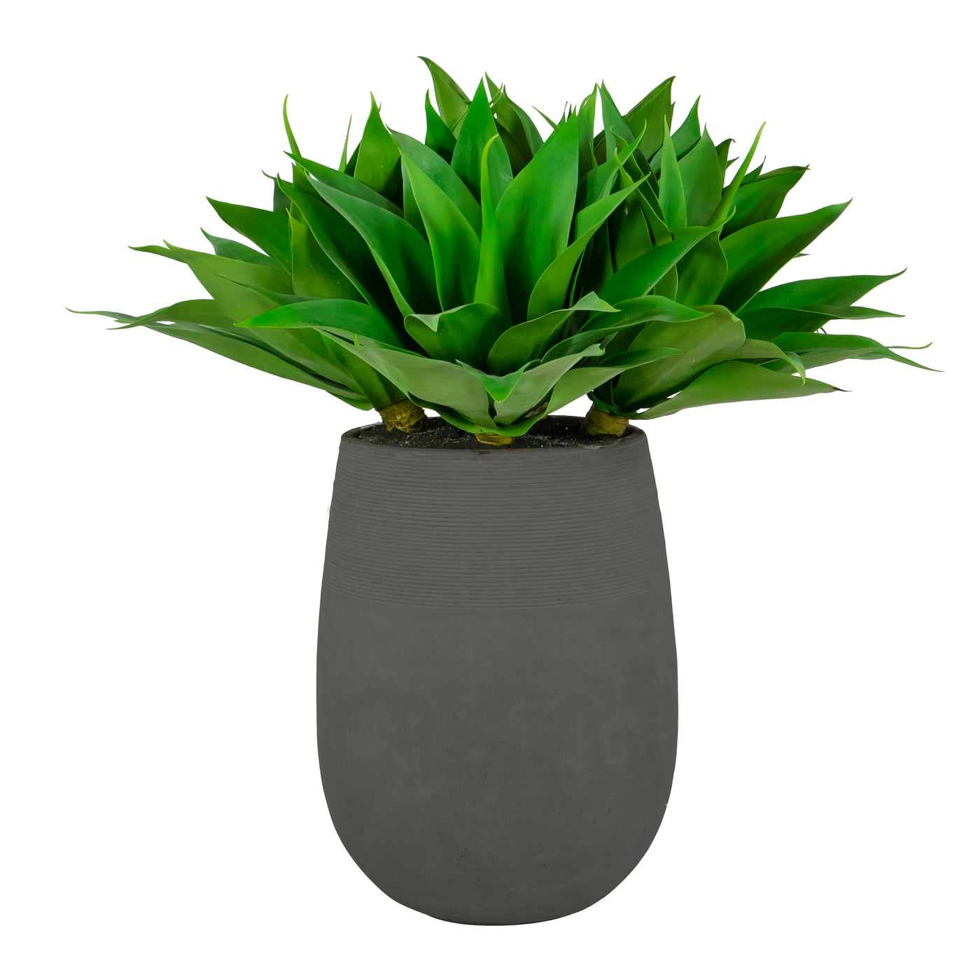 faux aloe in tall stonecast planter
