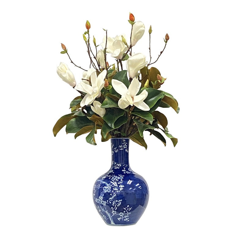TREE MAGNOLIA IN PLUM VASE (WHD364-BLWH)