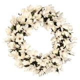 Large deluxe magnolia wreath with champagne colored blooms