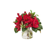 Amaryllis & Holly in Vase 13"
