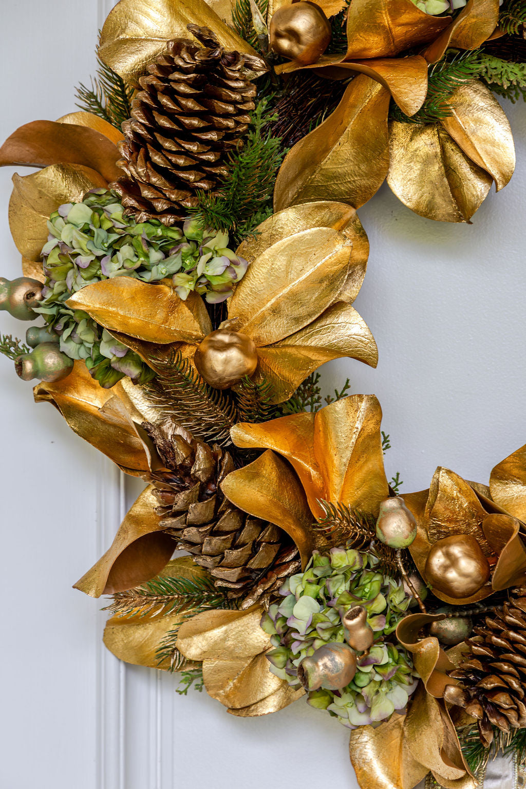 Deluxe Magnolia Leaf/Hydrangea Wreath 30"