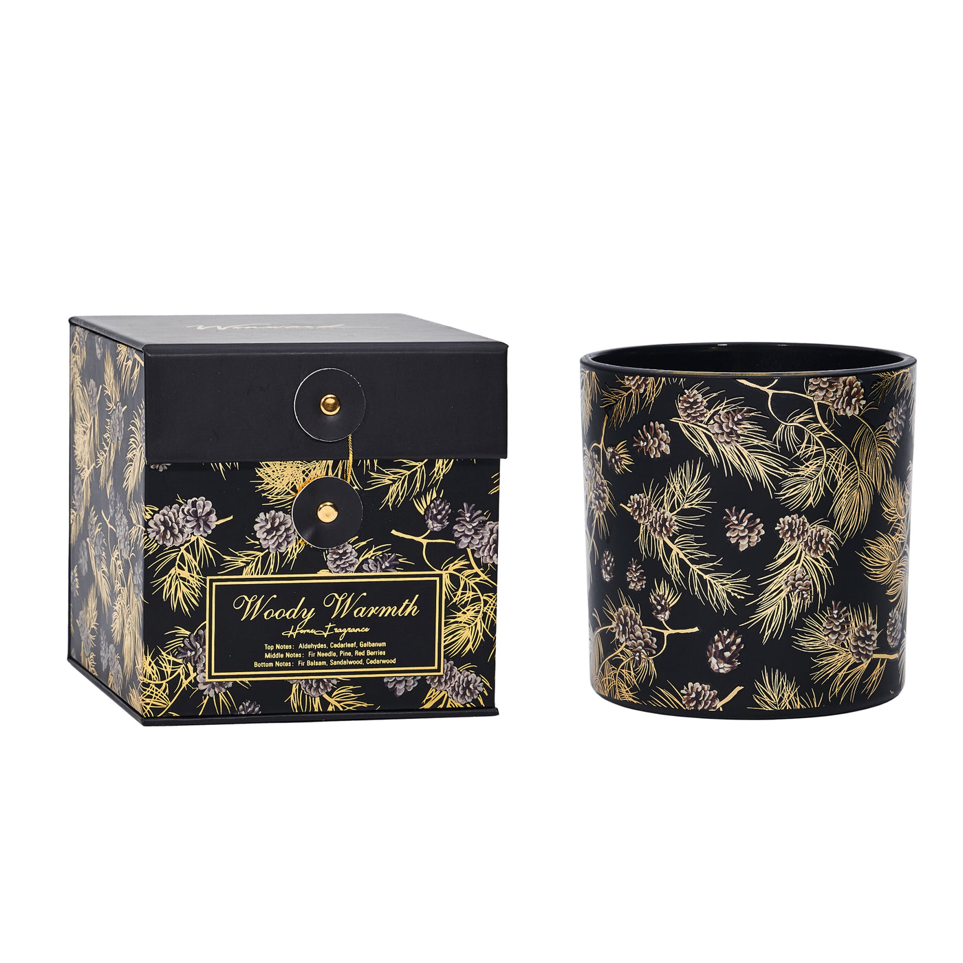 Luxury scented holiday candle by Winward Home Woody Warmth