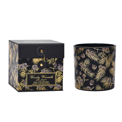 Luxury scented holiday candle by Winward Home Woody Warmth