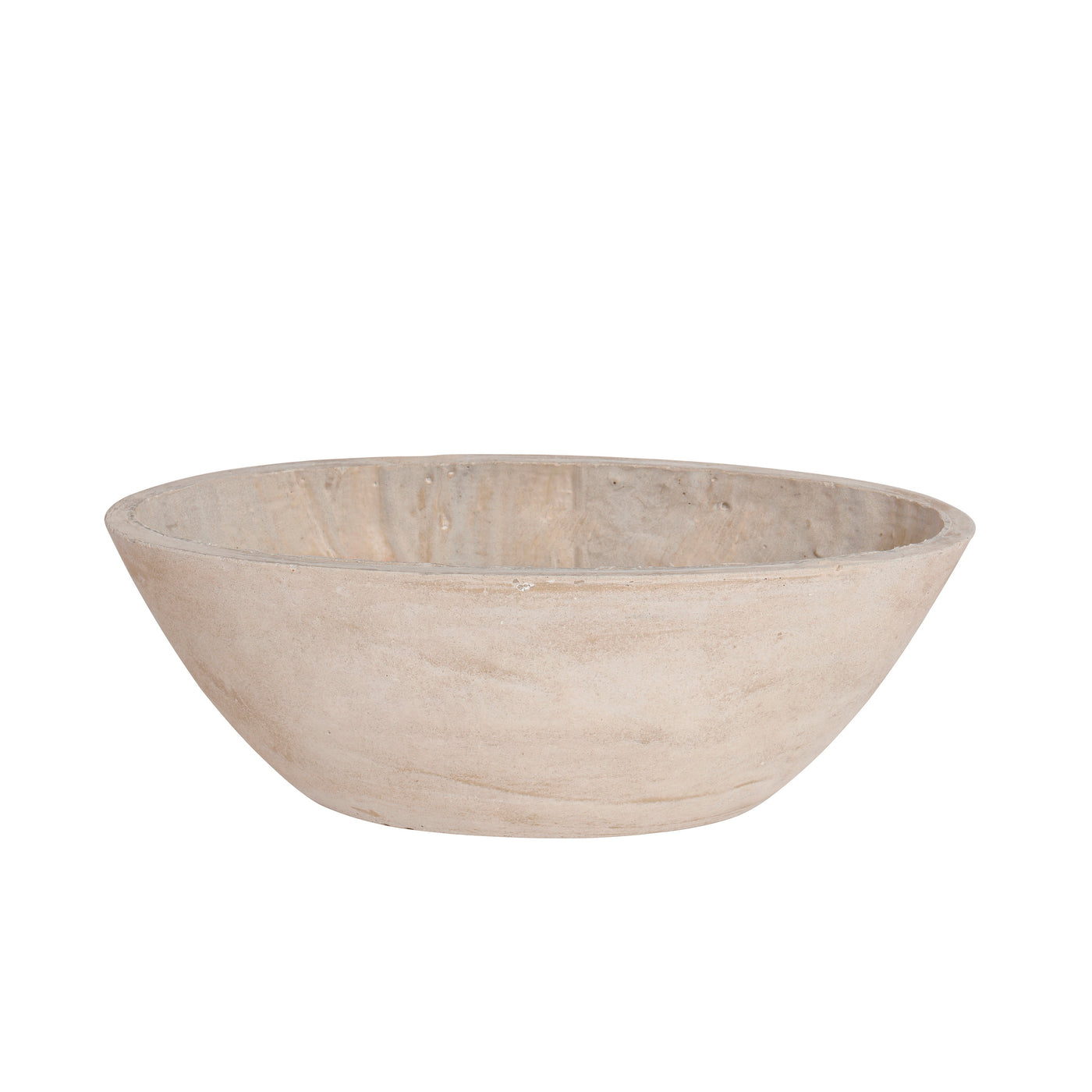 Contemporary oval stonecast planter in natural taupe