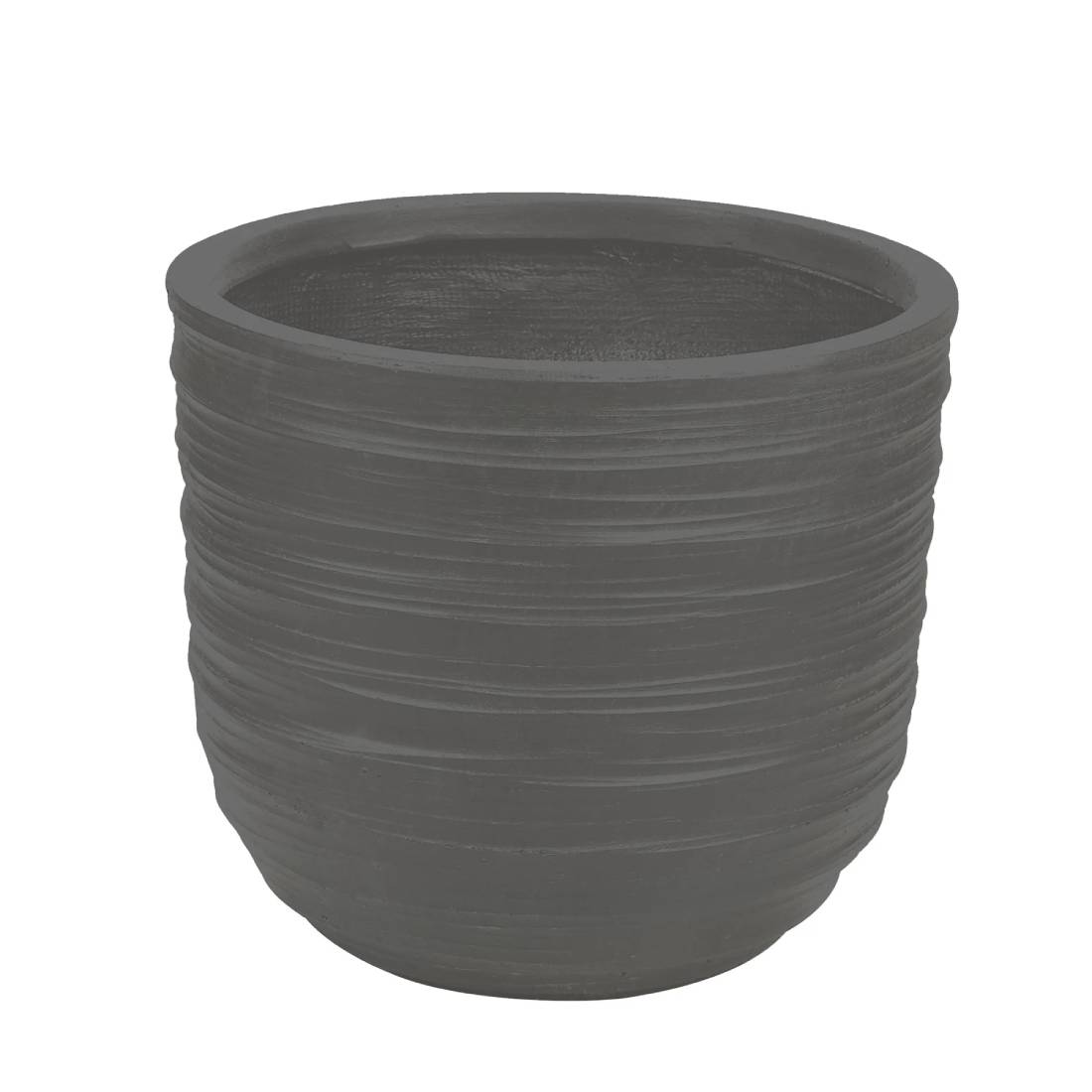 swirling texture stonecast planter in charcoal