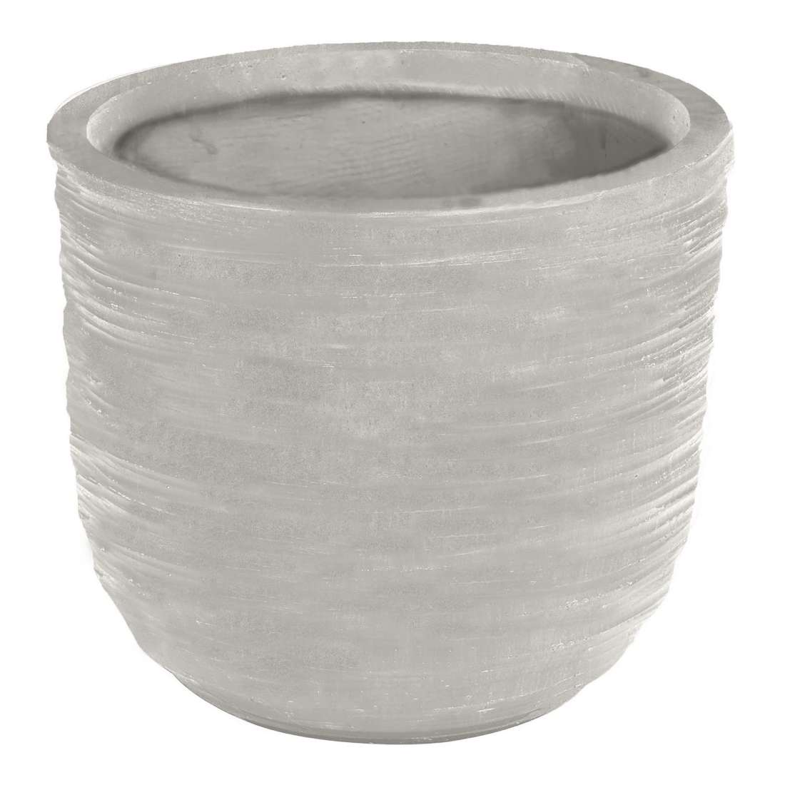 swirling texture stonecast planter in light grey