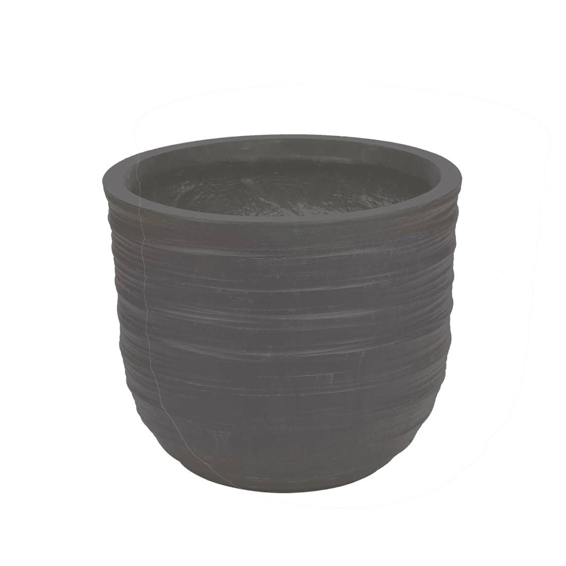 swirling texture stonecast planter in charcoal