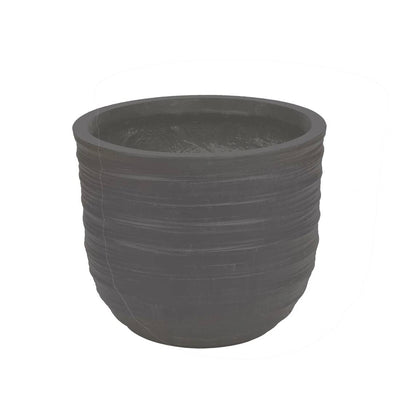 swirling texture stonecast planter in charcoal