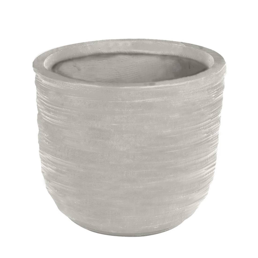 swirling texture stonecast planter in light grey