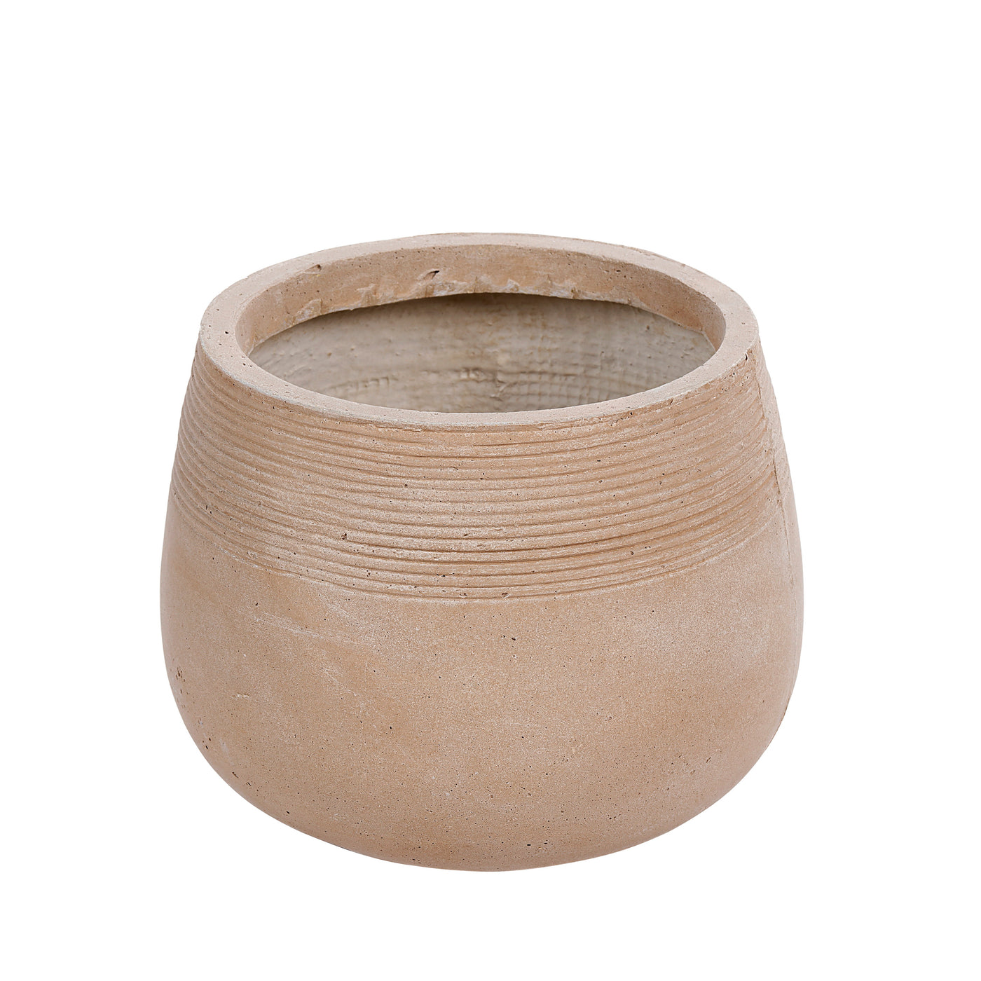 Contemporary stonecast planter in natural taupe