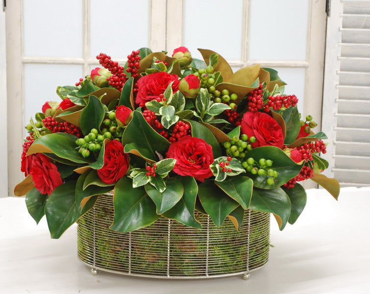 Red Holiday Botanical Basket