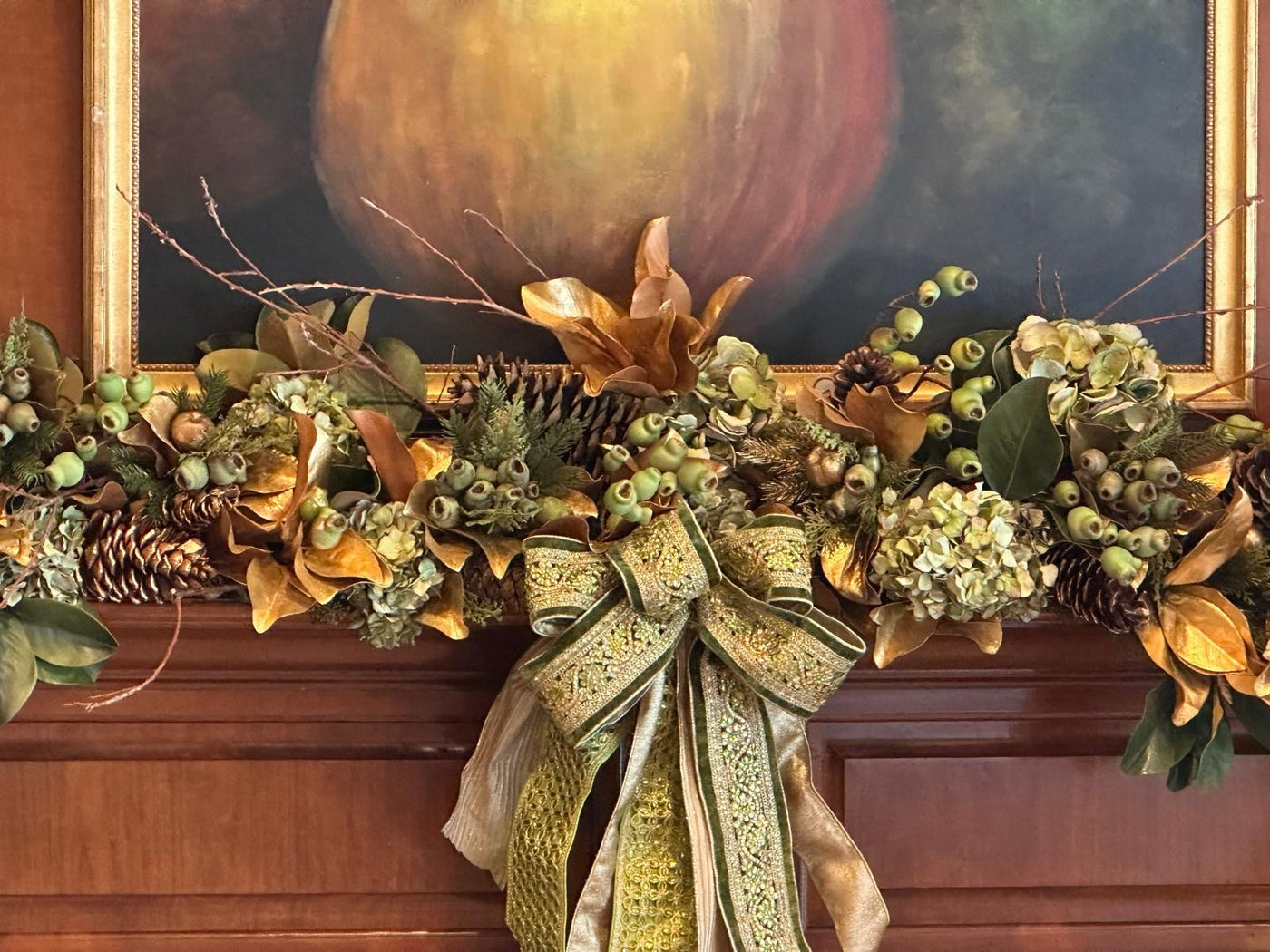 5 ft. Deluxe Magnolia Leaf/Hydrangea Garland