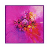 Scarf with a pink orchid design on a white background