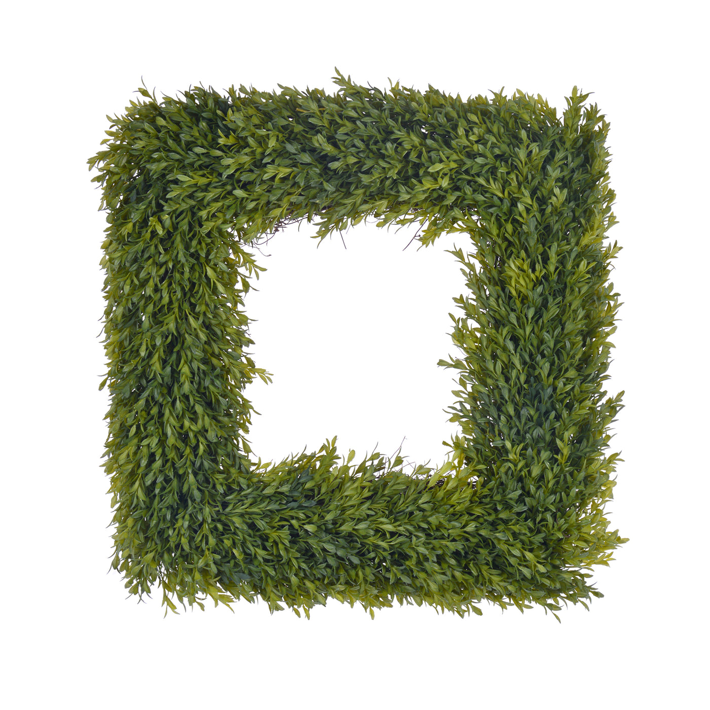 high quality and realistic faux boxwood square wreath