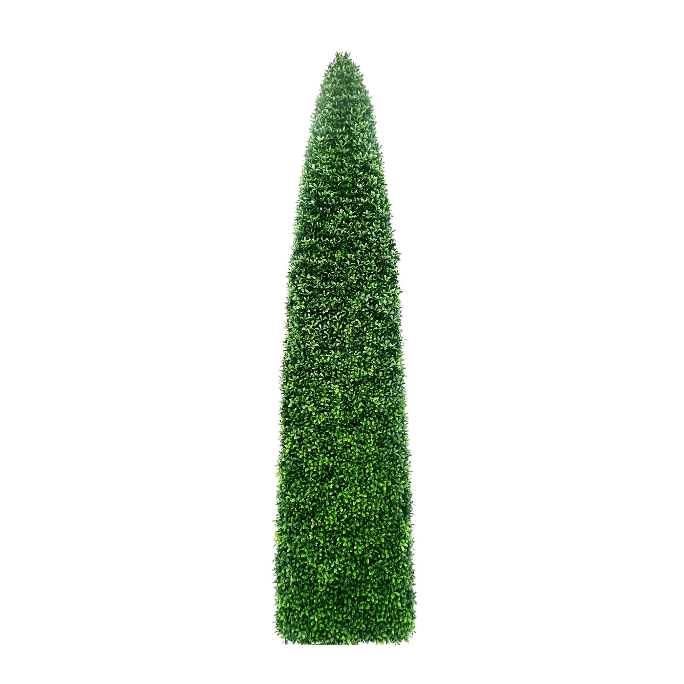 Realistic faux boxwood large-scale display tree at 7ft tall for indoor and outdoor use