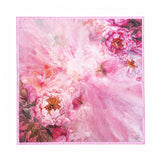 Scarf with a pink peony design on a white background
