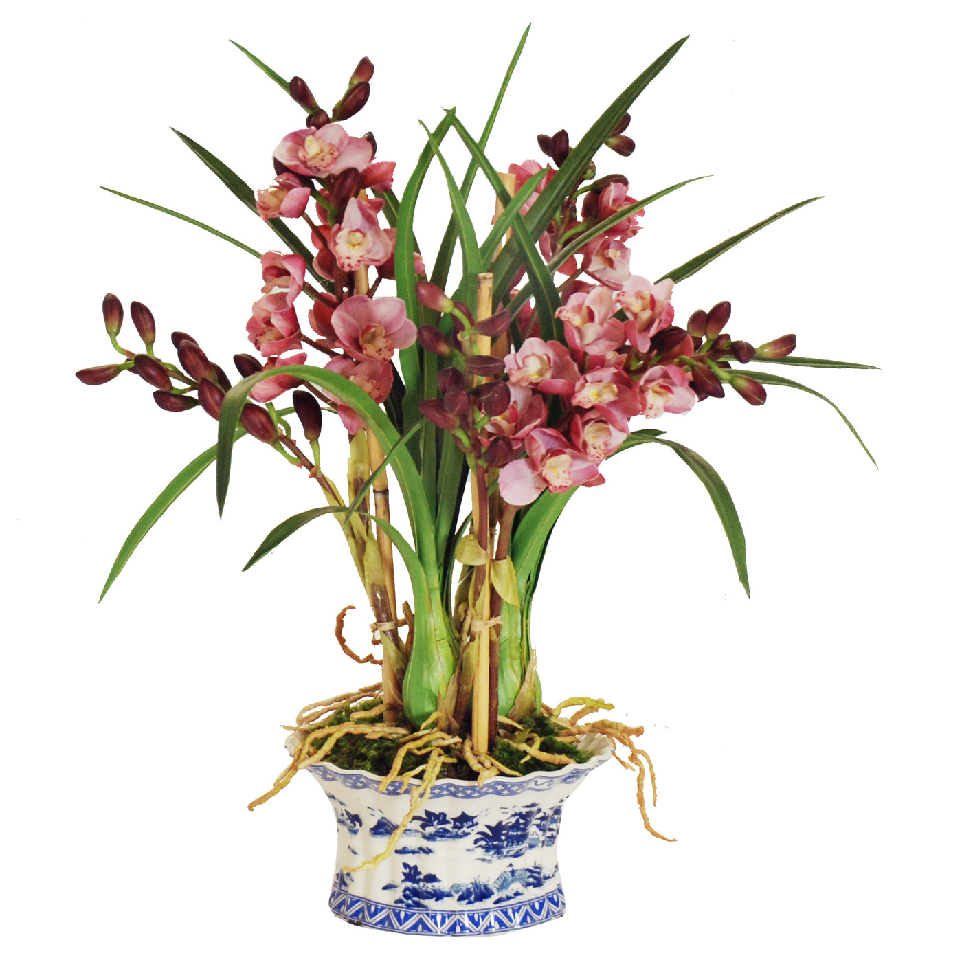 luxury faux orchid cymbidium potted