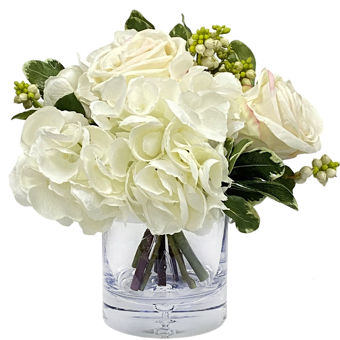 Hydrangea Rose in Vase 9"