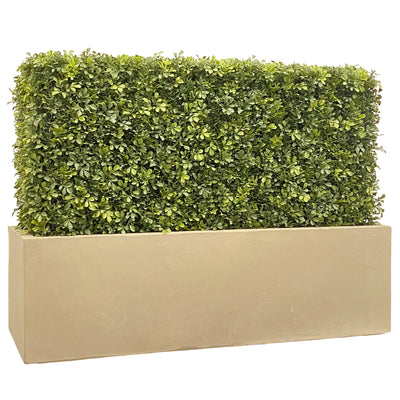 high quality faux boxwood hedge in planter