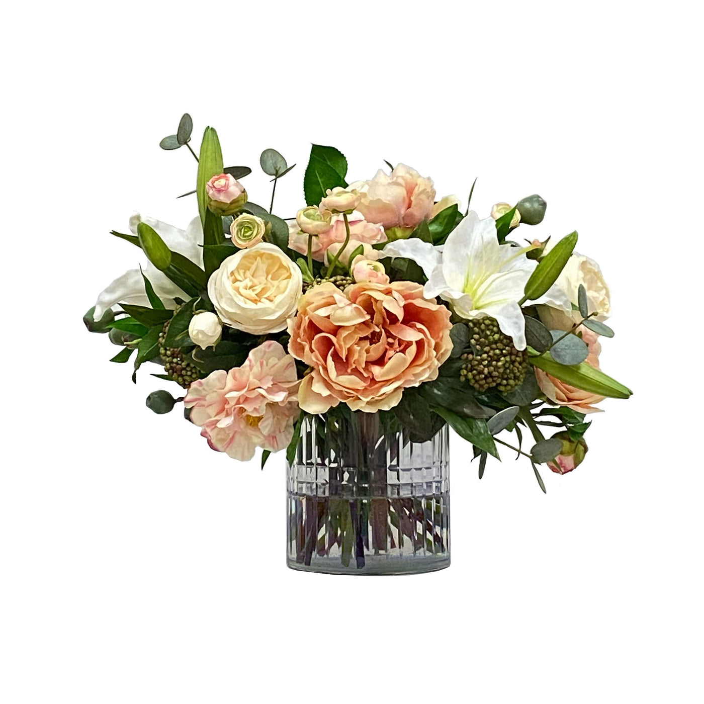 Cafe Au Lait Combo in Cut Vase 17"