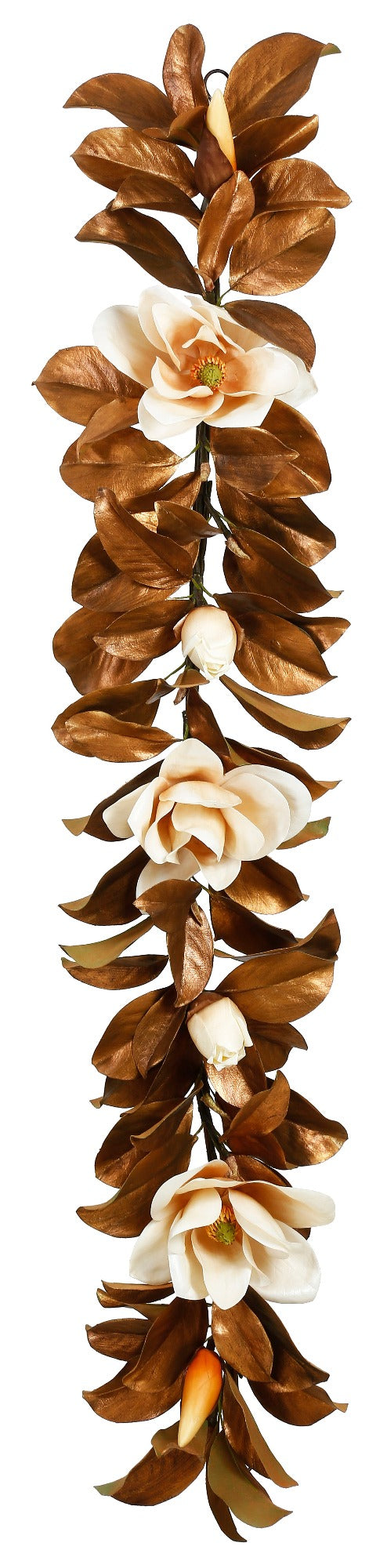 realistic luxury faux magnolia gold garland holiday decor