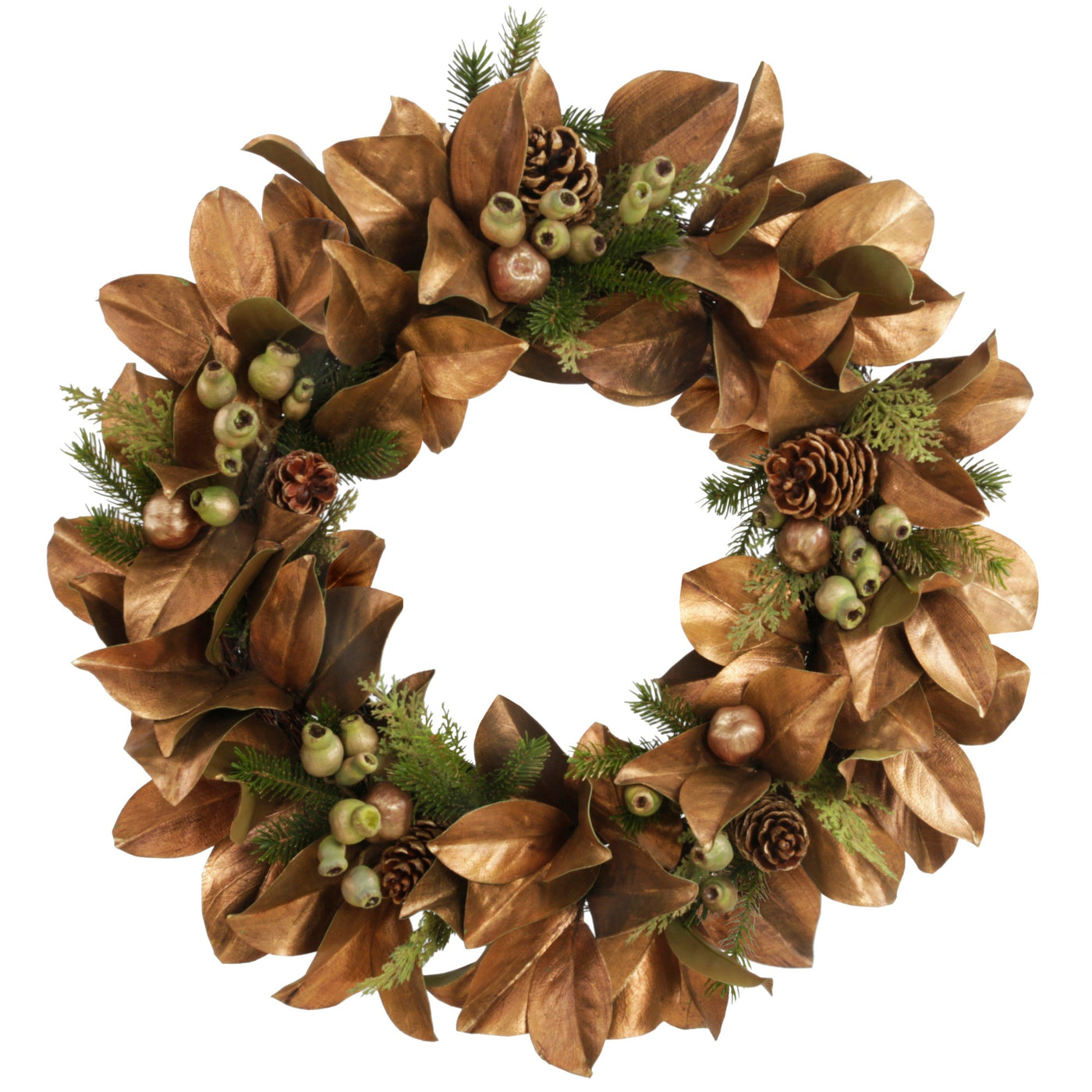 luxury faux magnolia mix leaf wreath holiday wreath