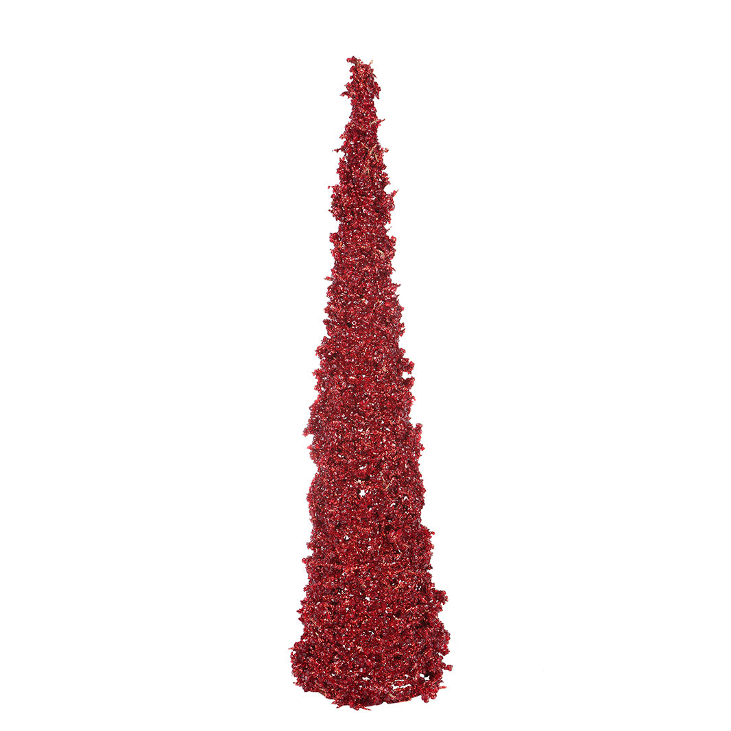 large 30-inch tall Holiday Red Ice Cone Tree holiday decor