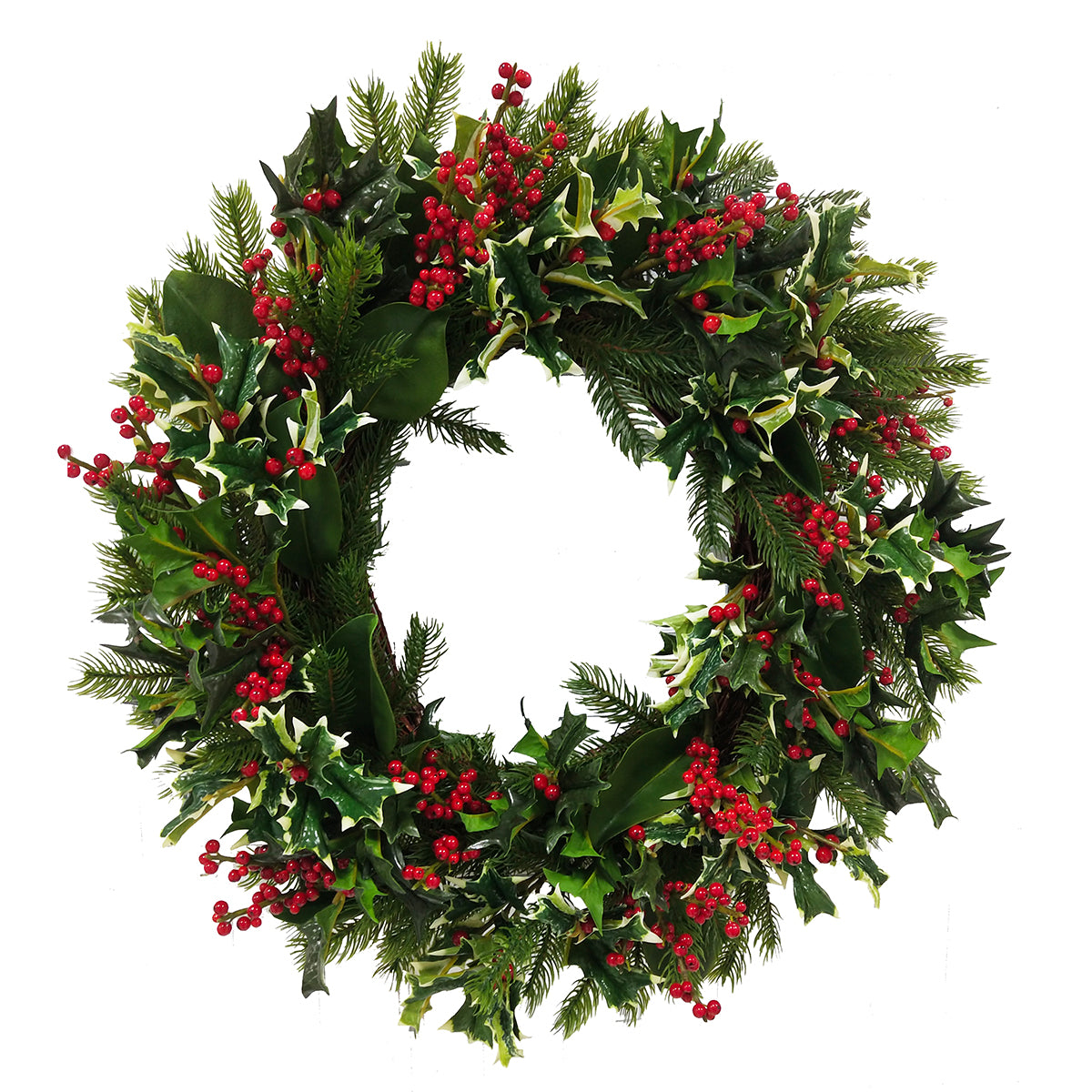 Holly Holiday Wreath 30"