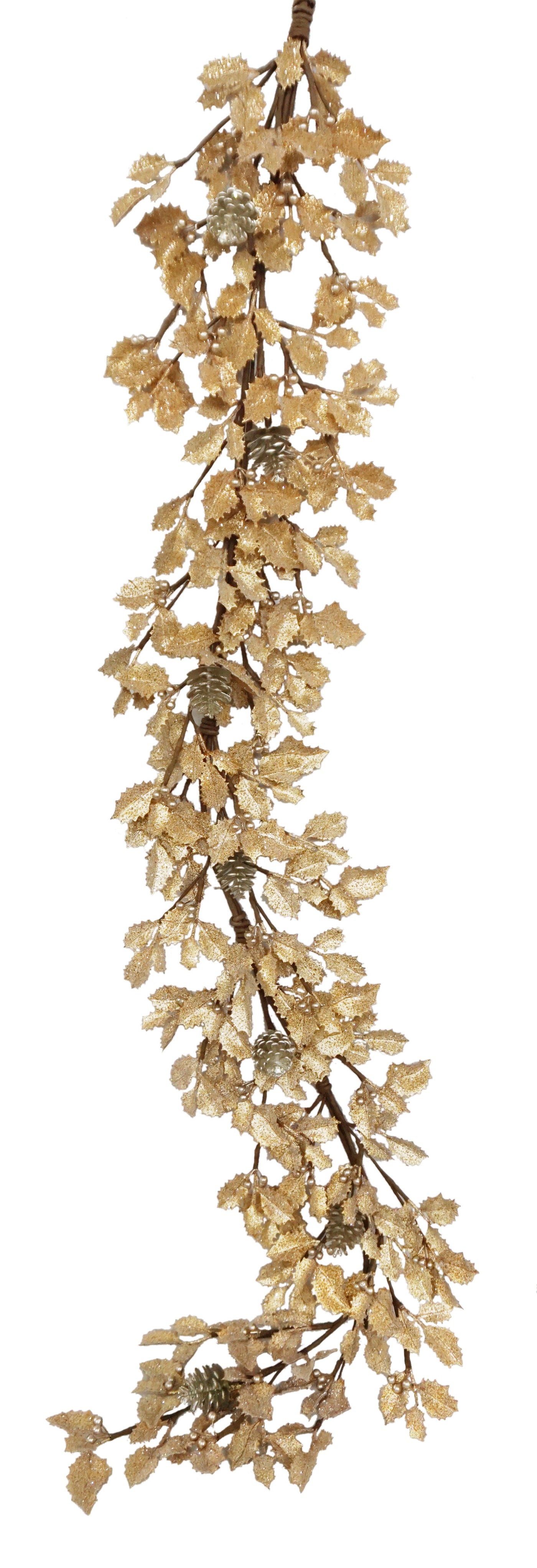 luxury faux holly garland gold