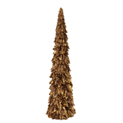 Luxury holiday table decor holly tree sculpture in gold