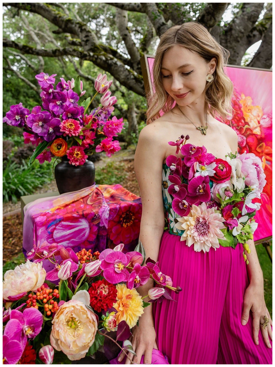 Kate Tova with vivid floral artwork