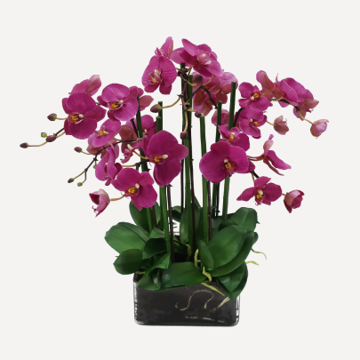 Purple floral arrangements
