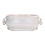 CREAMWARE OVAL CACHE POT 6"
