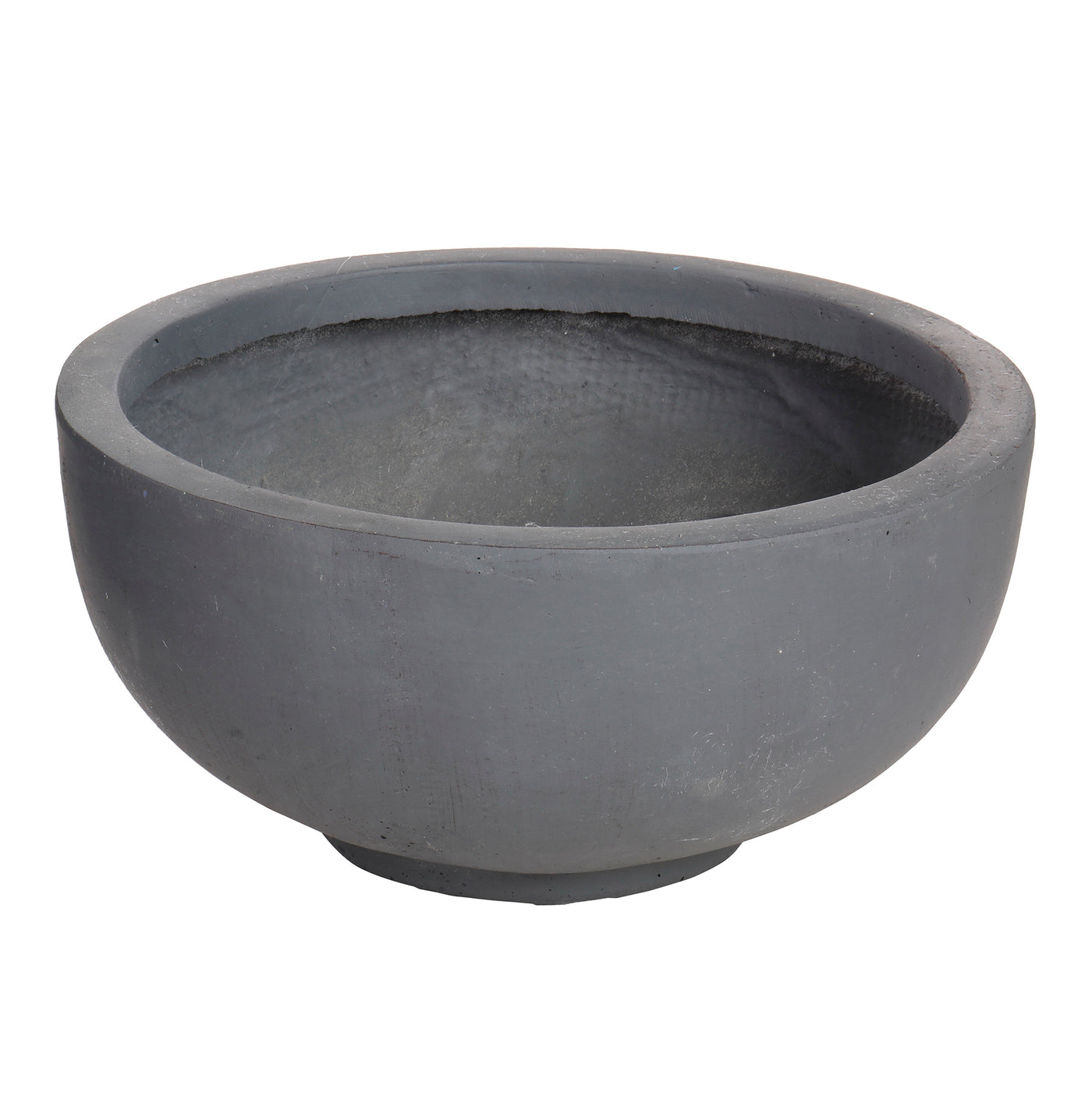 Finest quality stoneware bowl planter in charcoal dark gray